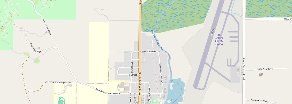 Street map of 116 E Fourth St, Forest Home Twp, MI 49615