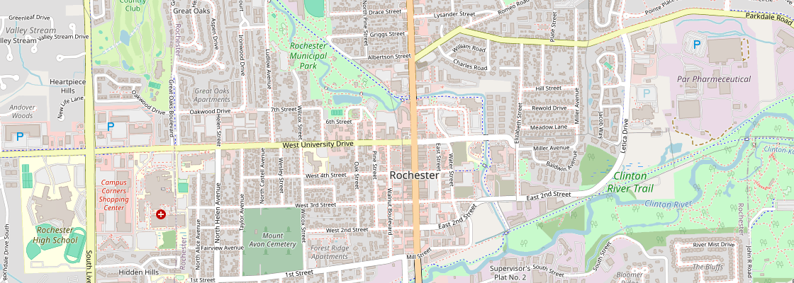 Street map of 134 W University Dr #314, Rochester, MI 48307
