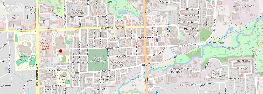 Street map of 302 W 3rd St, Rochester, MI 48307
