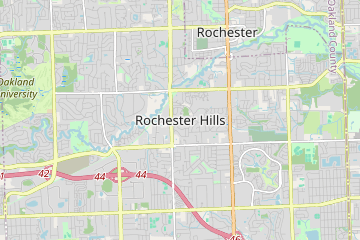 Rochester Hills, MI 48307 — street map centred on the town, which is as precisely as this parcel is located